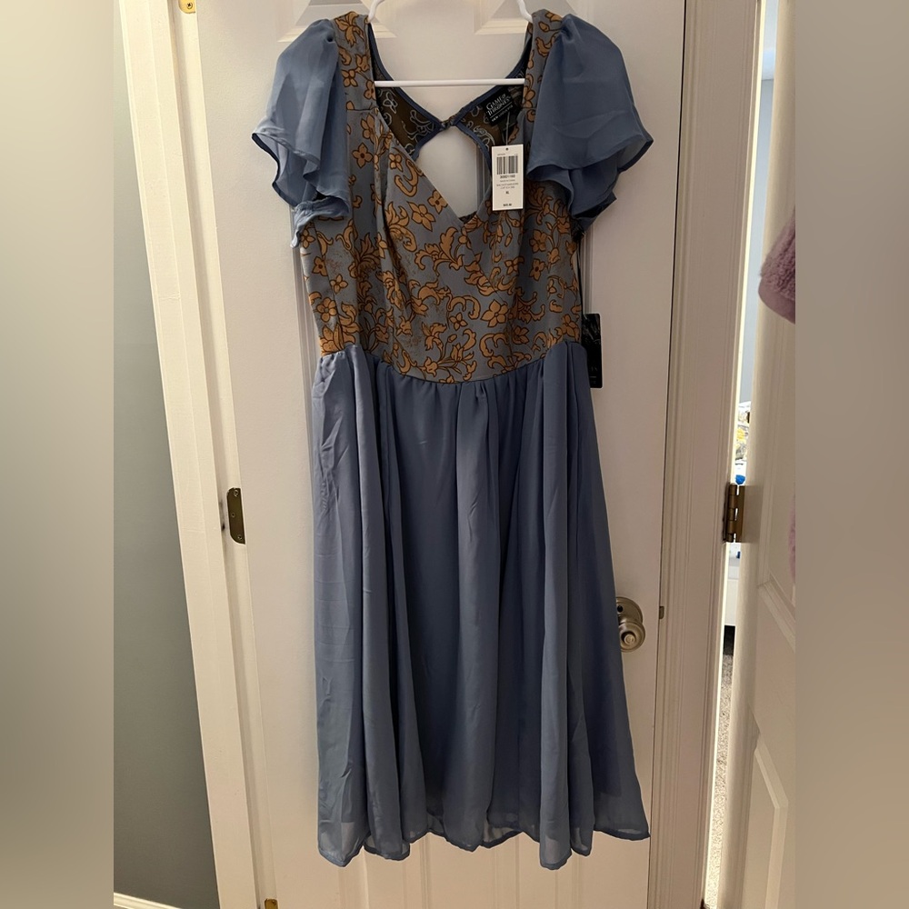 Her Universe Blue Dress with Gold Embroidery - Marjorie from GOT dress